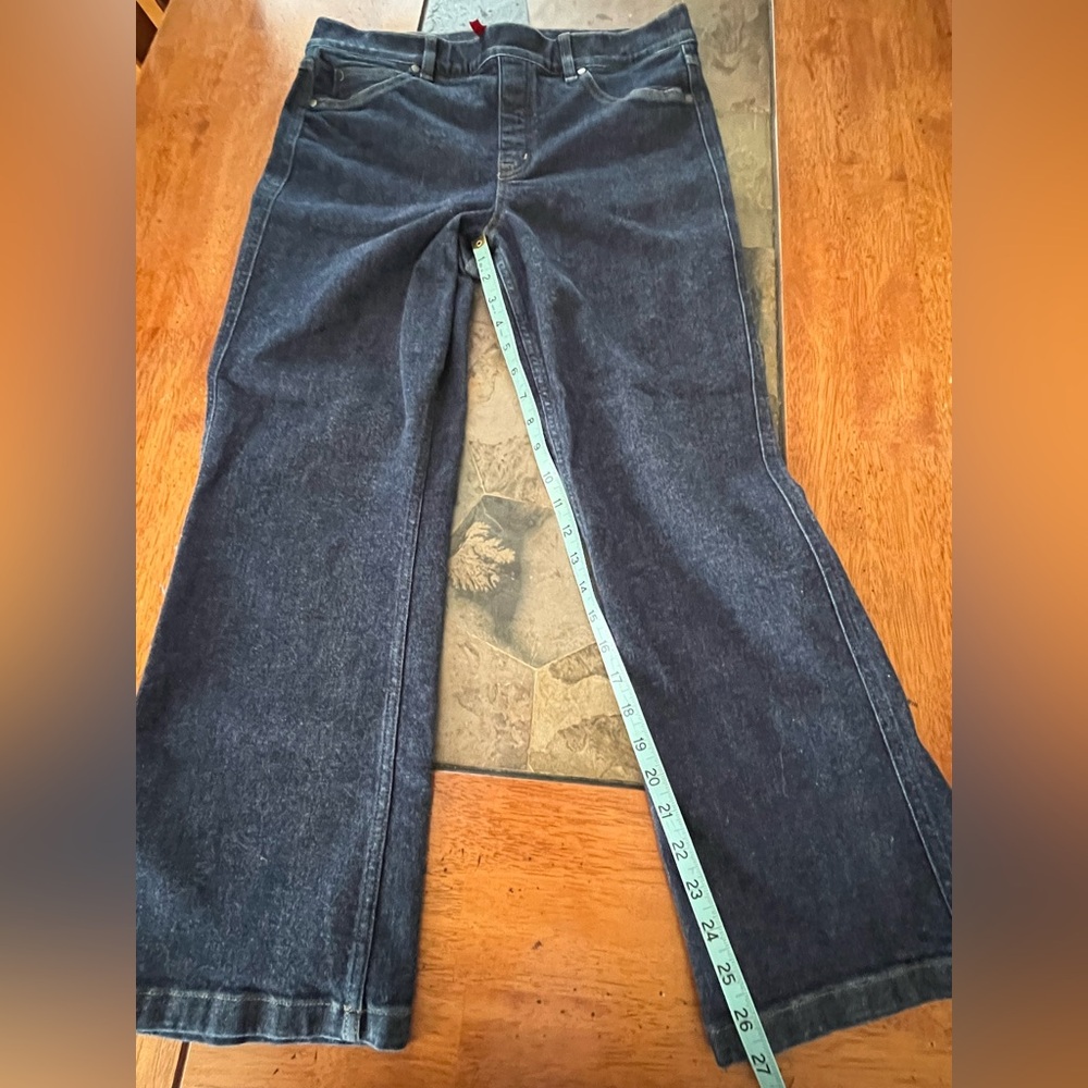 EUC SPANX Blue Flare Wide Leg Jeans - Picture 4 of 12